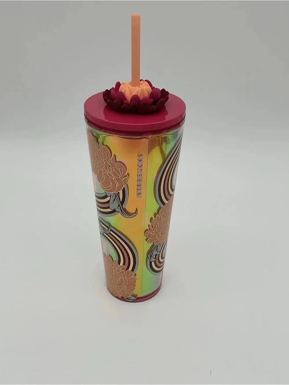 Starbucks 2024 Holiday Flower Straw Cold Cup